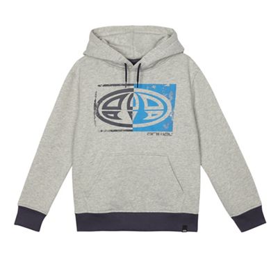 Boys' grey logo print hoodie